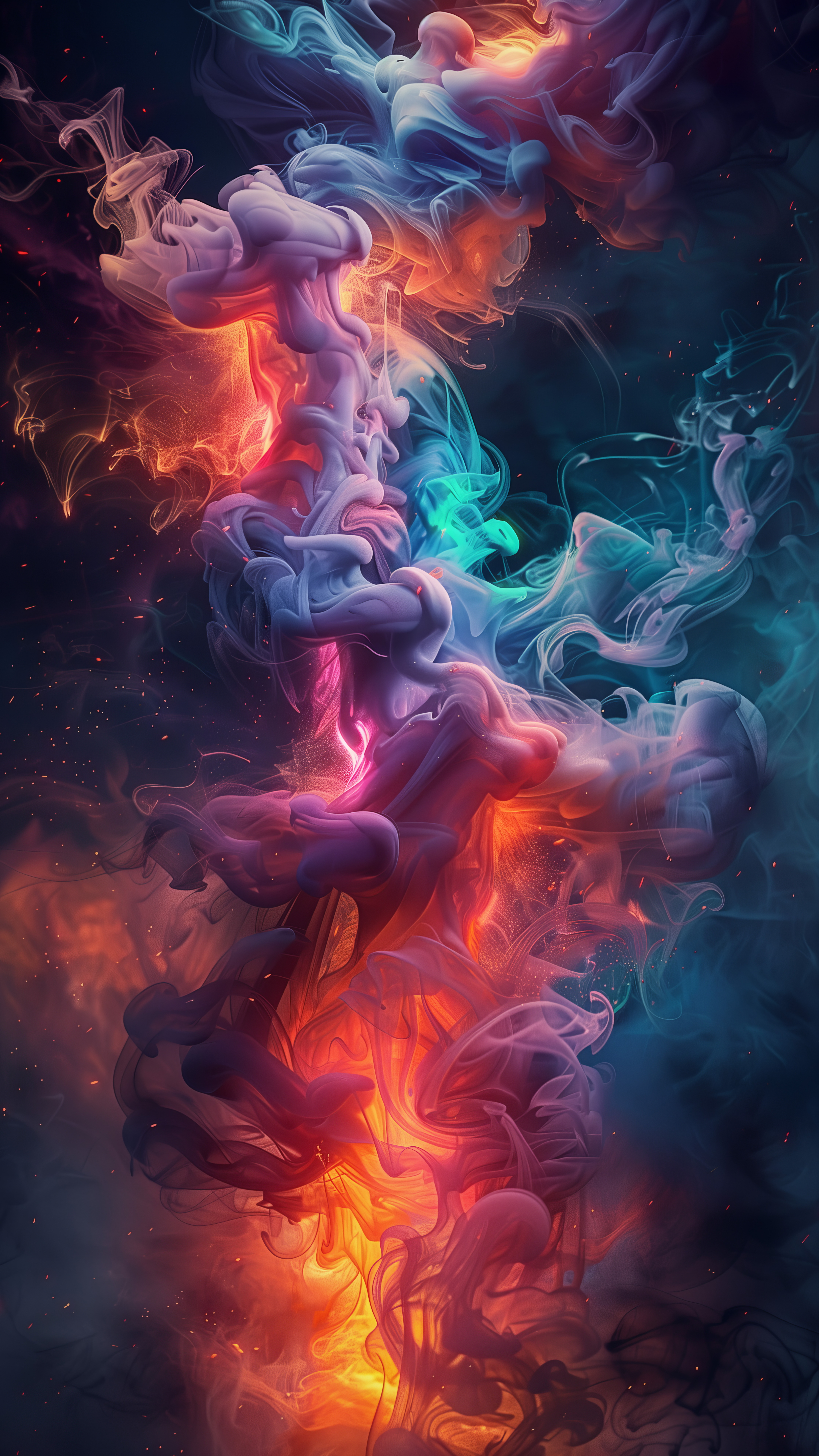 Abstract Colorful Smoke Swirls